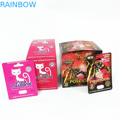 چاپ تبلیغات جعبه کاغذ سفارشی جعبه کارتن سفارشی کرگدن مرد جعبه های بسته بندی صورتی Pussycat