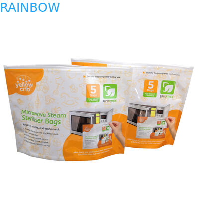 کیسه های ضدعفونی کننده مایکروویو قابل استفاده یکبار مصرف BPA Free Baby Care Top with Ziplock