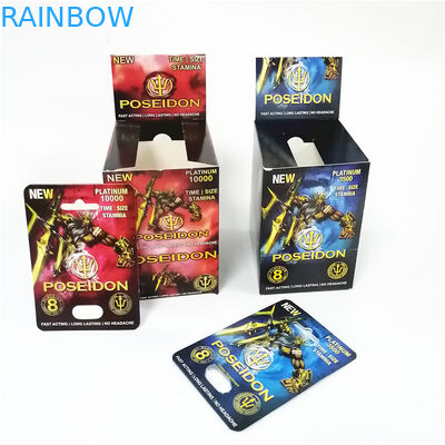 کارت Rhino Blister Card مردان مکمل های جنسی قرص های جنسی بسته بندی ظرف قرص کپسول قرص تقویت کننده مرد