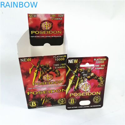 کارت Rhino Blister Card مردان مکمل های جنسی قرص های جنسی بسته بندی ظرف قرص کپسول قرص تقویت کننده مرد