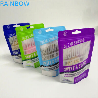 3.5 گرم 1/8 اونس ضد بوی ضد عفونی کننده قفل زیپ کودک مقاوم در برابر خروجی Mylar برای بسته بندی Gummies گل کنف CBD