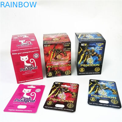 کارتهای کاغذی اثر UV را با بسته بندی تاول زده شده جعبه های بسته بندی کارت صورتی Pussycat نشان دهید