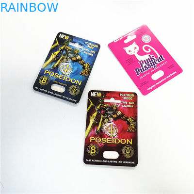 کارتهای کاغذی اثر UV را با بسته بندی تاول زده شده جعبه های بسته بندی کارت صورتی Pussycat نشان دهید