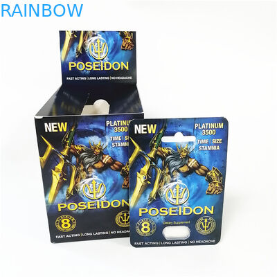 کارتهای کاغذی چاپ سفارشی جعبه های شکاف خط قرمز آبی جعبه کارت قرمز Poseidon با تاول