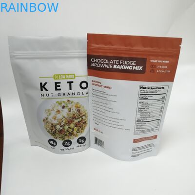 کیسه ایستاده قفل زیپ کیسه ای چند لایه فویل آلومینیومی چاپ بسته بندی برای بسته بندی مهره گرانولا فو