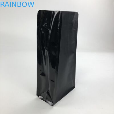 فویل آلومینیومی مات سیاه سفارشی چاپ شده 250 گرم 1 کیلوگرم 12 اونس با کیسه قهوه پایین تخت Ziplock