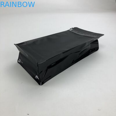 فویل آلومینیومی مات سیاه سفارشی چاپ شده 250 گرم 1 کیلوگرم 12 اونس با کیسه قهوه پایین تخت Ziplock