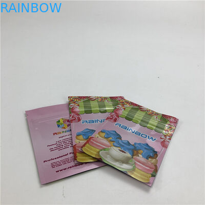 3.5 گرم پلاستیکی زیپ تخت کیسه ای آلومینیومی فویل براق سطح سه طرف مهر و موم شده برای کوکی ها / گوشت نارگیل / مهره