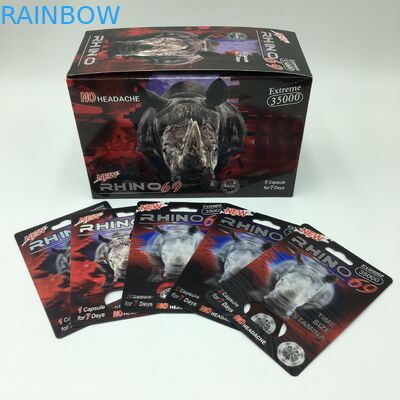 کارتهای بسته بندی Pill Capsule PVC 60 * 80cm Rhino 69 3D