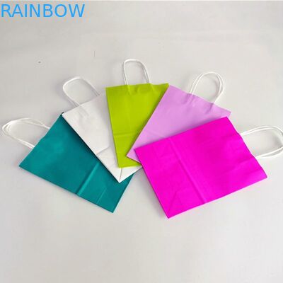 کاغذ کرافت CMYK 350gsm مقوایی کیسه های خرید مواد غذایی با دستگیره