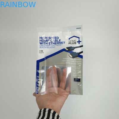 سه طرفه مهر و موم شده کابل USB کیسه های بسته بندی کیسه های پلاستیکی بسته بندی هدفون بی سیم با زیپ