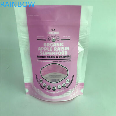 کیسه های بسته بندی ایستاده سطح براق کیف های سفارشی با پنجره برای بسته بندی مواد غذایی
