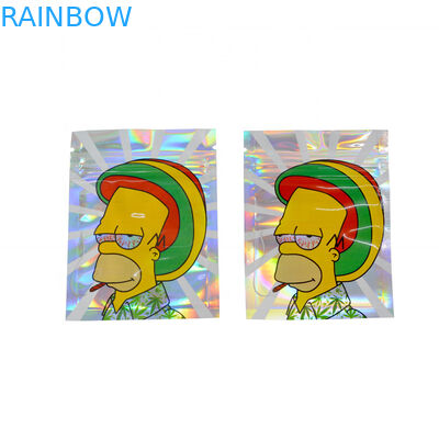 کیسه هولوگرافیک برای CBD علفهای هرز کیسه زیپ دار Mylar خرس شیرین شکلات کیسه خرده فروشی توتون و تنباکو خشک