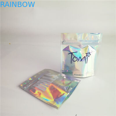 کیسه های بسته بندی لوازم آرایشی هولوگرافیک سفارشی پذیرفته شده با زیپ