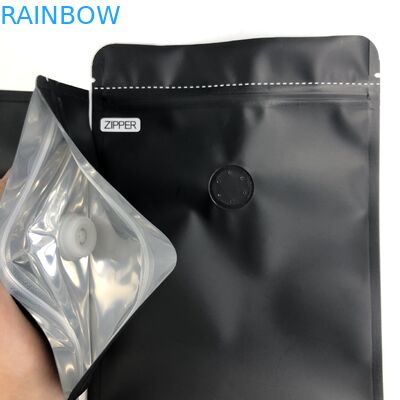 نصب شده سفارشی 250G آرم سیاه اندازه فویل آلومینیوم قابل تحمل با سوپاپ های گازسوز برای کیسه بسته بندی دانه های قهوه