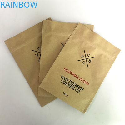 کیف های ایستاده Kraft Zip Lock با اشک ناچ و پنجره مات