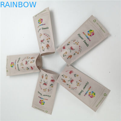 100٪ کیسه های پلاستیکی کاغذی کرافت قابل تجزیه زیست با زیپ قابل بازجویی برای آدامس