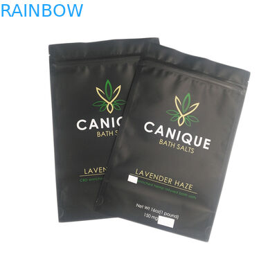 کیسه های ضد عفونی کننده بوی کیسه های زیپ دار دانه های گل خشک فلز براق نقره ای سفارشی آرم 16OZ نمک حمام Mylar