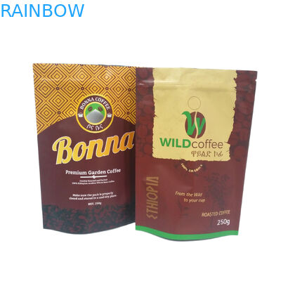 250 گرم 500 گرم 1 کیلوگرم کیسه بسته بندی زیپ ایستاده مخصوص بسته بندی زیپ برای بسته بندی قهوه
