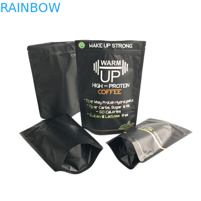 چاپ طلا کیسه قهوه مات مشکی فویل ایستاده کیسه بسته بندی زیپ