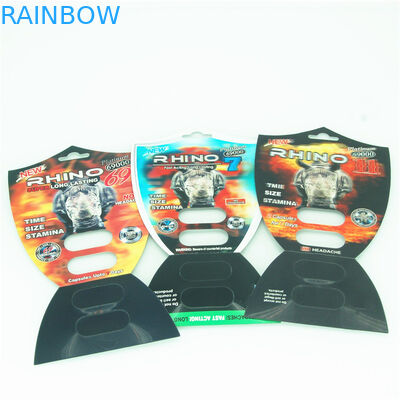عمده فروشی قرص های تقویت کننده مرد جعبه های بسته بندی Rhino 69 3d کارت های بسته بندی اثر Rhinopill Capsule Blister Packing Ca