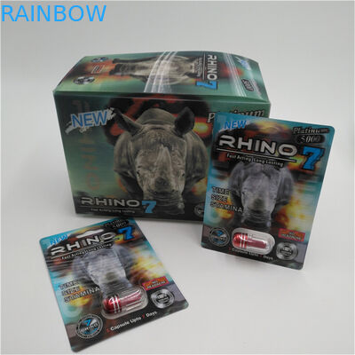 کارت ویزیت قرص جنسی Rhino کارت بسته بندی کارت 3D فروش جدید جعبه قرص جنسی Rhino 30000 موجود است