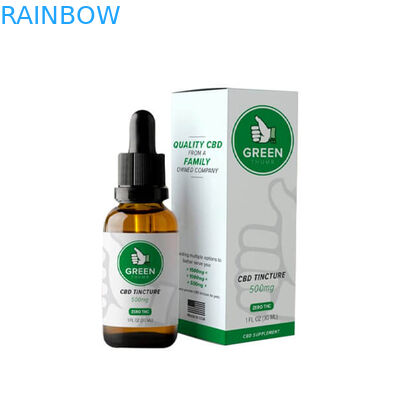 چاپ رنگی CMYK 120mic جعبه کاغذی بطری قطره چکان CBD