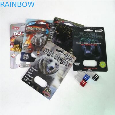 کارت های بسته بندی قرص های تقویت کننده Rhino 99 500K چاپ ابریشم