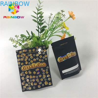 کیف های ایستاده سفارشی پلاستیکی Mylar Ziplock 150 میلی گرم مات سیاه