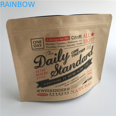 فویل آلومینیومی چای کیسه های کاغذی کرافت کاغذ زیپ قفل ایستاده حرارتی چاپ شده