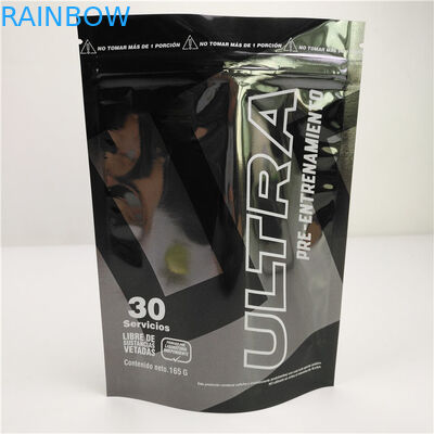 آرم سفارشی کیسه ایستاده پلاستیکی آلومینیوم براق آلومینیوم براق