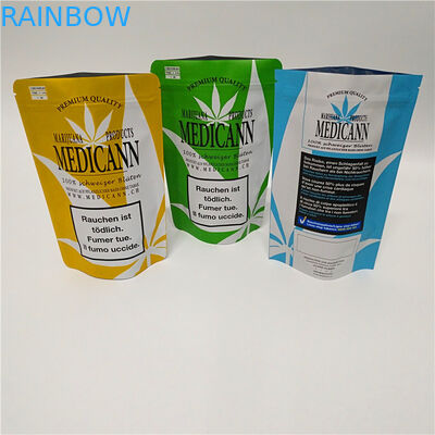 پایه ایستاده کیسه CBD Weed Foil Mylar Plastic مقاوم در برابر بوی هوا