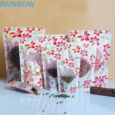 زیپ براق ایستاده پلاستیکی کیسه آرم سفارشی با پنجره