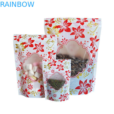 زیپ براق ایستاده پلاستیکی کیسه آرم سفارشی با پنجره