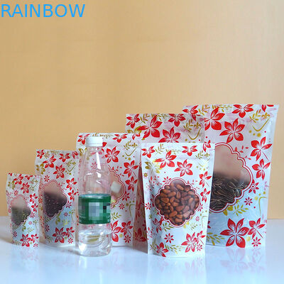 زیپ براق ایستاده پلاستیکی کیسه آرم سفارشی با پنجره