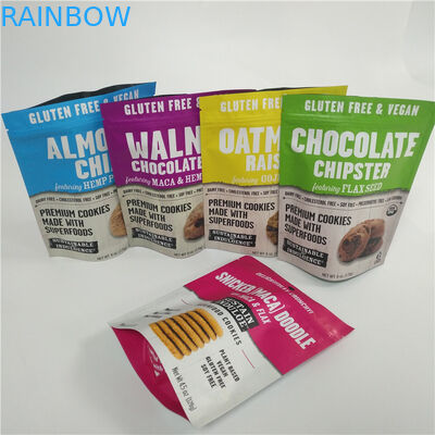 شیرینی های آب نبات کیف های ایستاده چاپ دیجیتال پلاستیکی سفارشی با بالای زیپ