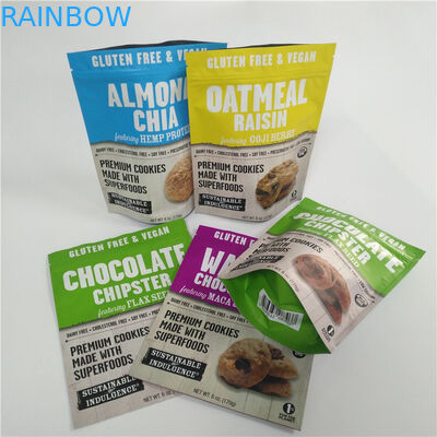 شیرینی های آب نبات کیف های ایستاده چاپ دیجیتال پلاستیکی سفارشی با بالای زیپ