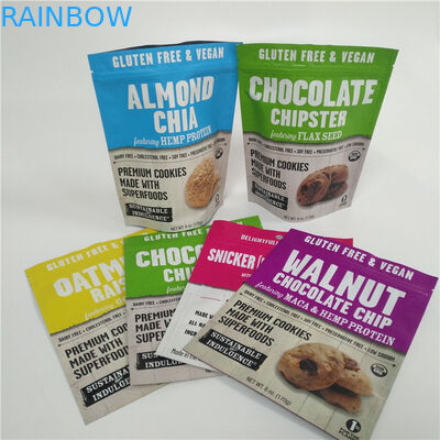 شیرینی های آب نبات کیف های ایستاده چاپ دیجیتال پلاستیکی سفارشی با بالای زیپ