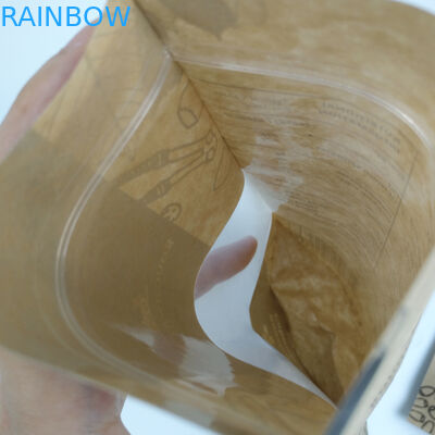 کیسه های کاغذی سفارشی مواد غذایی قابل تجزیه زیست تخریب پذیر و کیسه کاغذی کرافت با پنجره روشن