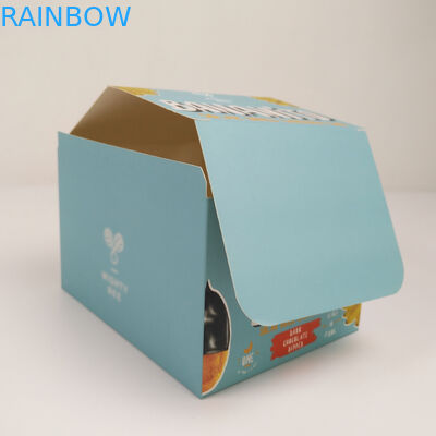 مقوا سفارشی تاشو کارتن جعبه نمایش دور ، مقوا راه راه PDQ شمارنده خرده فروشی اسنک جعبه بسته بندی کاغذ