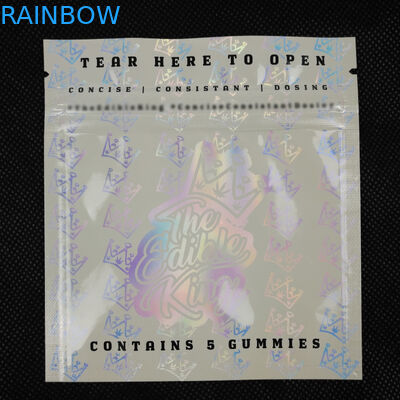 طراحی لوگو سفارشی زیپ قفل قابل اثبات بوی ضد آلومینیوم فویل آلومینیوم پلاستیکی پلاستیکی سه طرفه مهر و موم شده کیسه هولوگرام