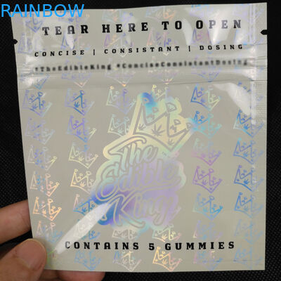 طراحی لوگو سفارشی زیپ قفل قابل اثبات بوی ضد آلومینیوم فویل آلومینیوم پلاستیکی پلاستیکی سه طرفه مهر و موم شده کیسه هولوگرام