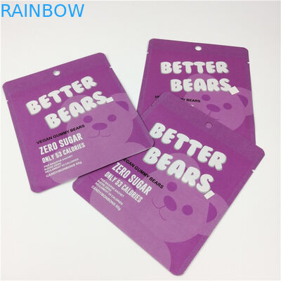 کوکی Gummy CBD Edibles Bear Zipper Foil Pouch MOPP 200 میکرون