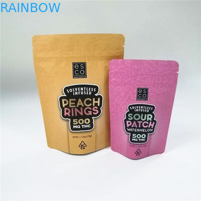 کیسه زیپ MOPP CMYK Mylar Smell Proof Cbd Thc Stand Up Zipper