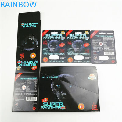 Super Panther 3D Blister Card MOQ 100 350 گرم مقوا را برای تقویت جنسی تنظیم می کند