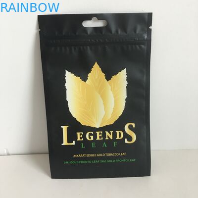 بسته بندی مواد غذایی پلاستیکی Ziplock کیسه های بسته بندی Mylar کیسه های برگ تنباکو Ｗ با سوراخ آویز