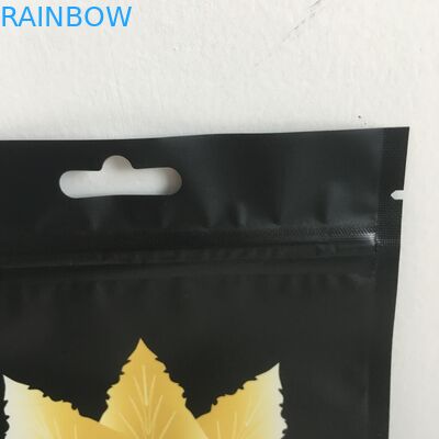 بسته بندی مواد غذایی پلاستیکی Ziplock کیسه های بسته بندی Mylar کیسه های برگ تنباکو Ｗ با سوراخ آویز