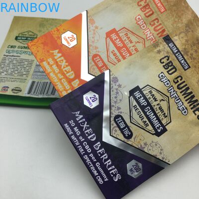 چاپ سفارشی 1g 3.5g بازیافت بوی زیپ صمغی خرس CBD کوچک ایستاده 3.5 گرم کیسه علف هرز mylar