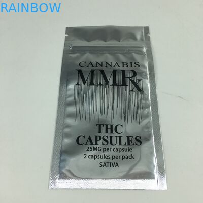 کیسه فویل آلومینیومی براق 1 گرم بوی زیپ خوراکی Mylar Weed Canabis Bag Ziplock کیسه ای برای پودر