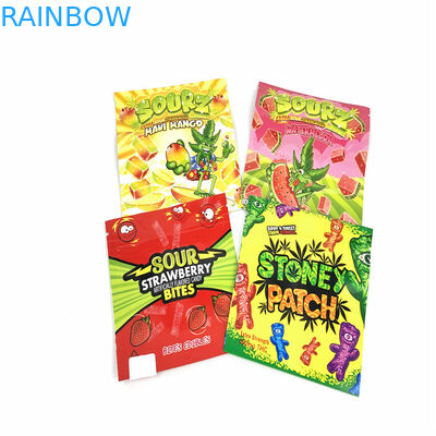 CMYK SGS Gravure Smell Proof Ziplock Pouch Stand Up Child Resistant 110mic